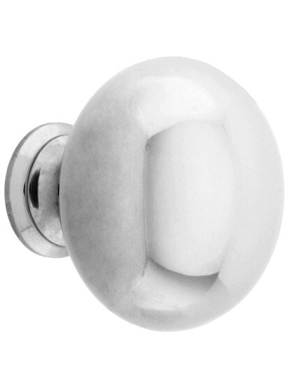 Large Classic Brass Cabinet Knob - 1 1/2 inch Diameter in Polished Nickel.